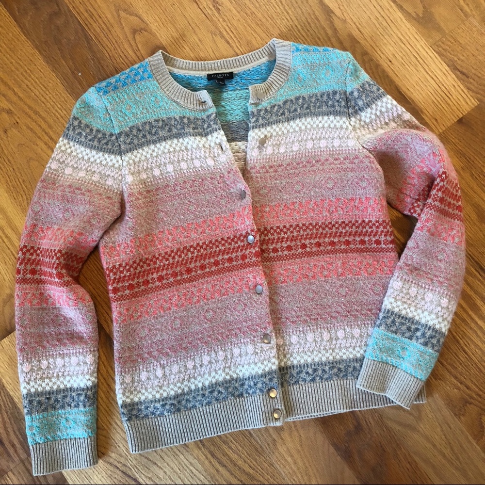 Talbots Fair Isle Nordic Wool Blend Sweater